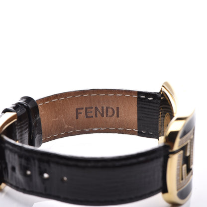 Fendi Stainless Steel Calfskin Diamond Enamel 29mm Chameleon Quartz Watch Black 8 of 9