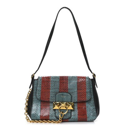 Mulberry Snakeskin Stripe Keeley Satchel Blue Multicolor 1 of 9