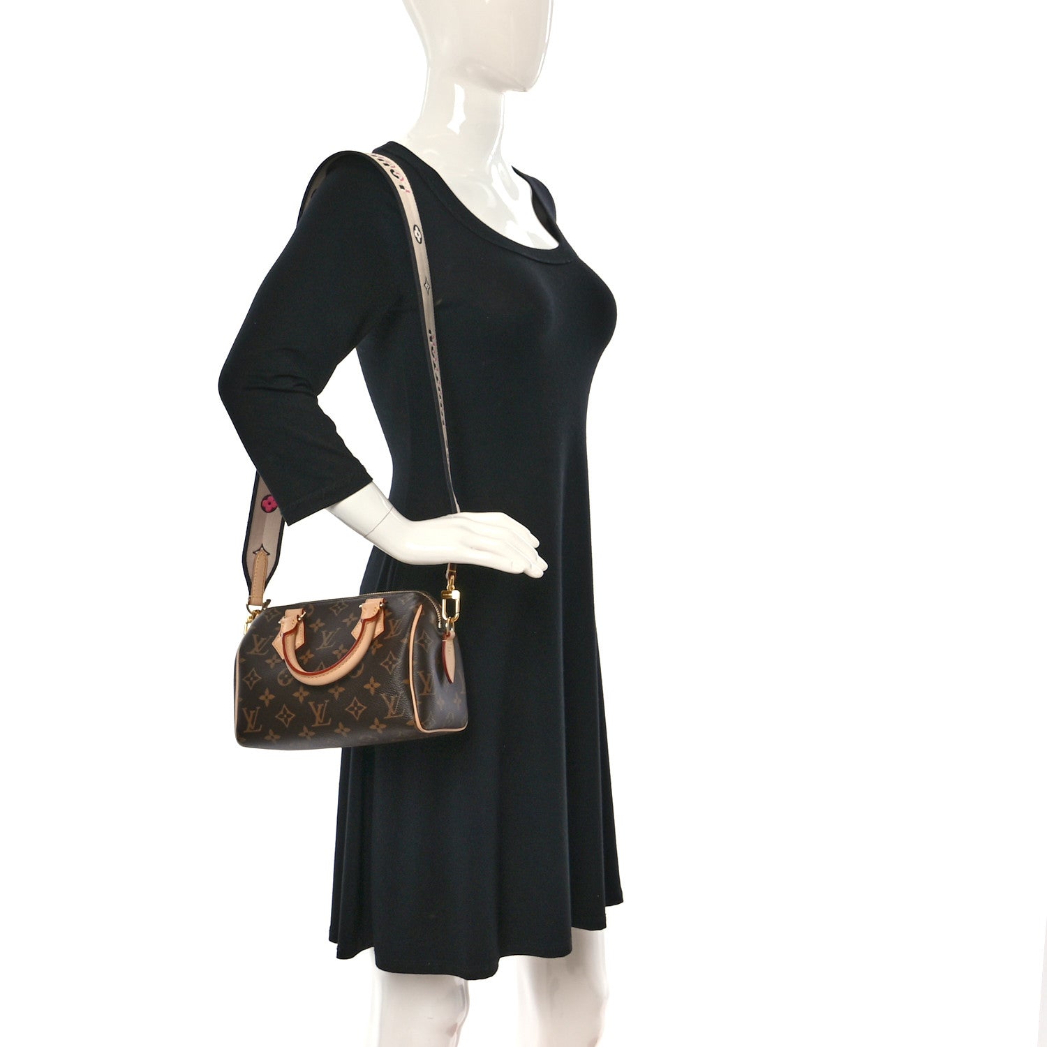 Louis Vuitton Monogram Speedy Bandouliere 20 Black 2 of 8