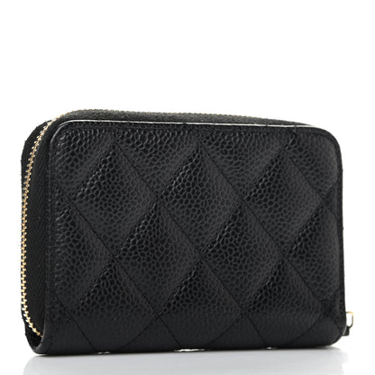 Chanel Caviar Quilted Zip Coin Purse Black 2 of 4