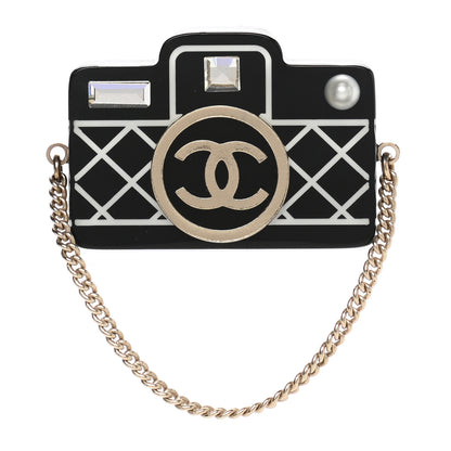 Chanel Resin Camera CC Brooch Gold Black 1 of 4