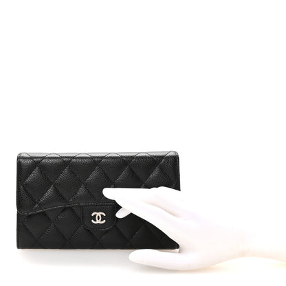 Chanel Caviar Quilted Large Flap Wallet Black 2 of 9