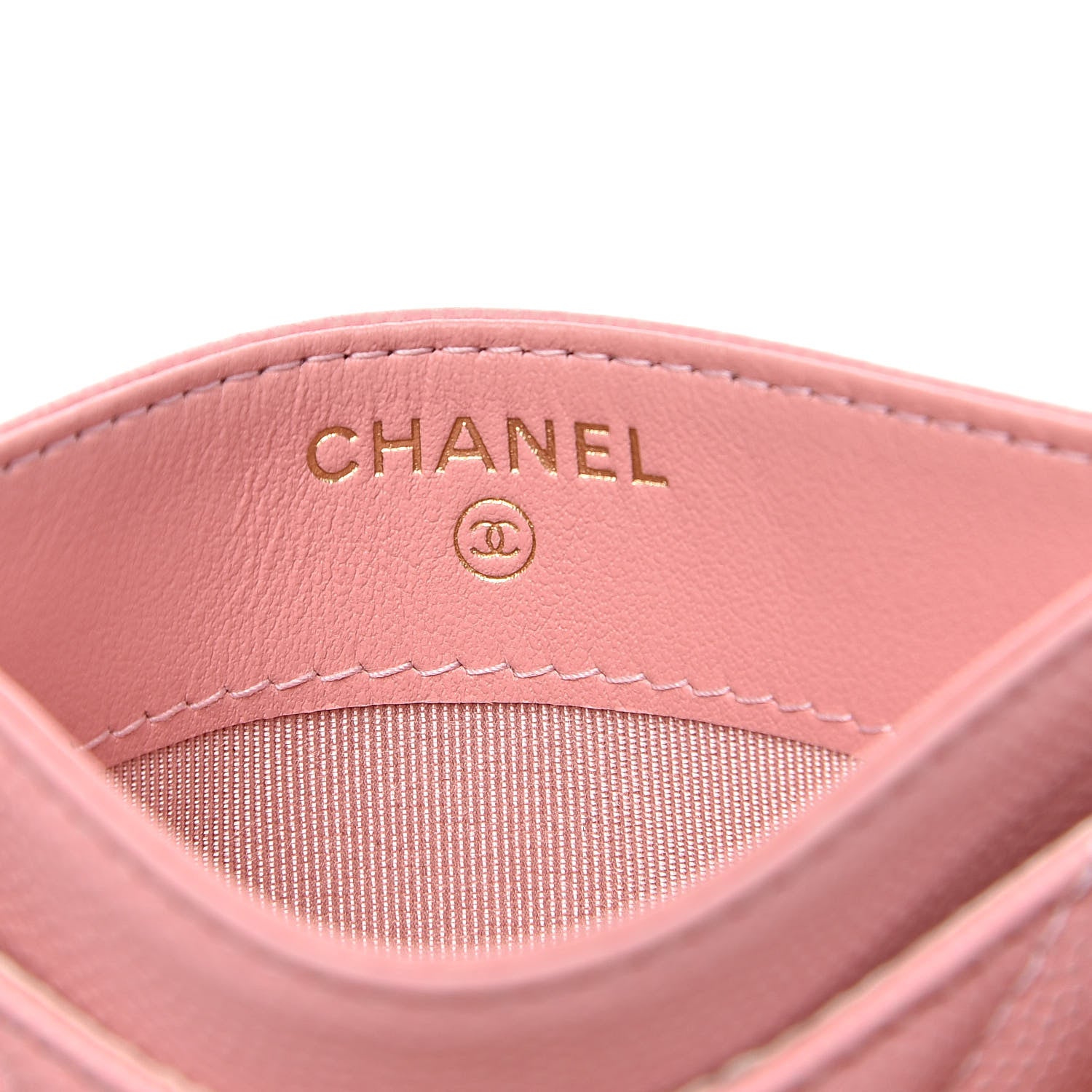 Chanel Caviar Chevron Quilted Card Holder Wallet Pink 6 of 10