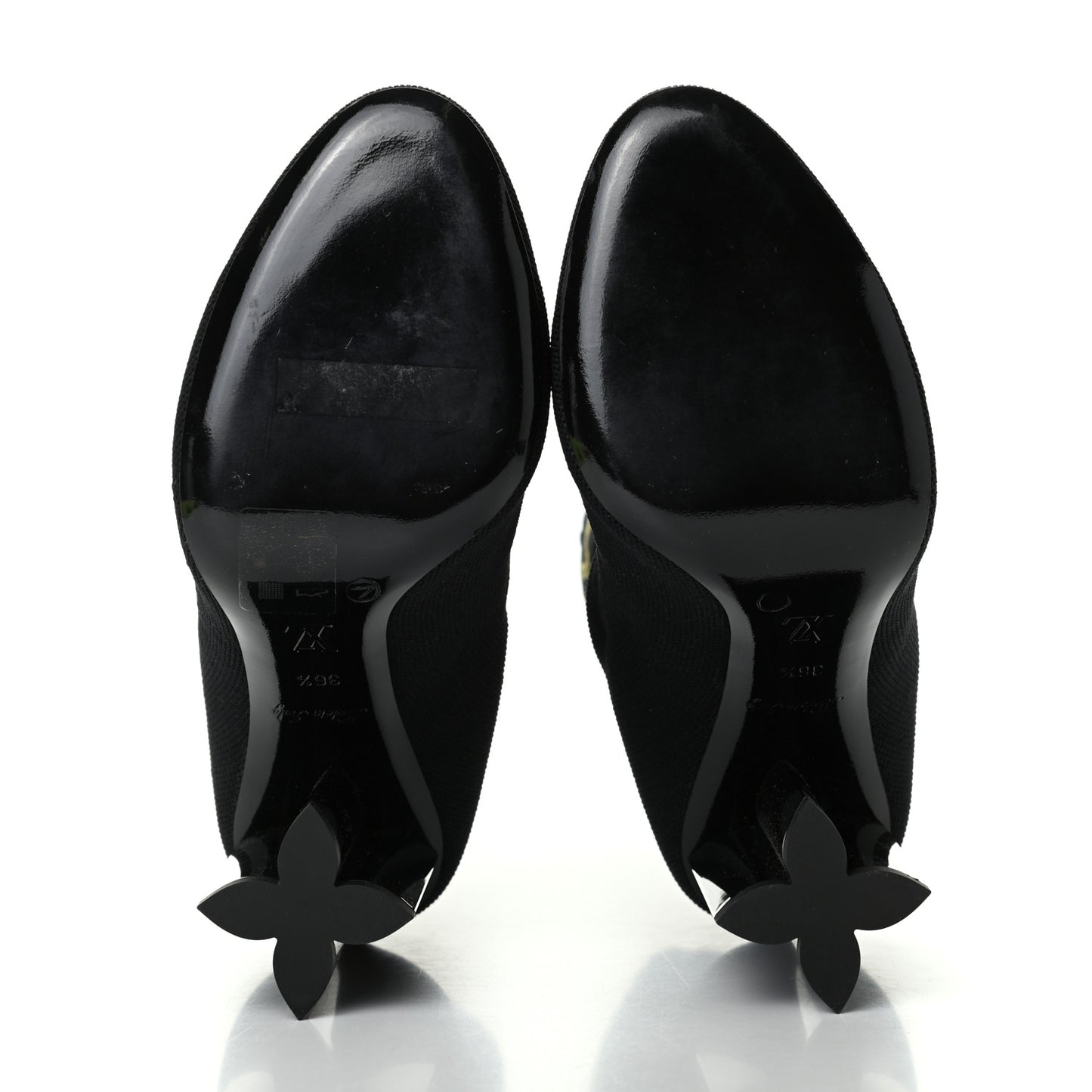 Stretch Fabric New Wave Silhouette Ankle Boots 36.5 Black