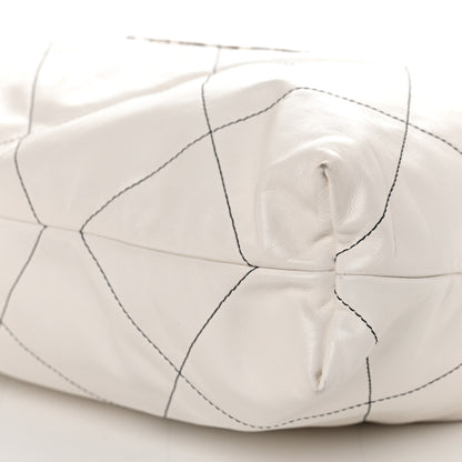 Chanel Shiny Calfskin Quilted Chanel 22 White Black 12 of 14