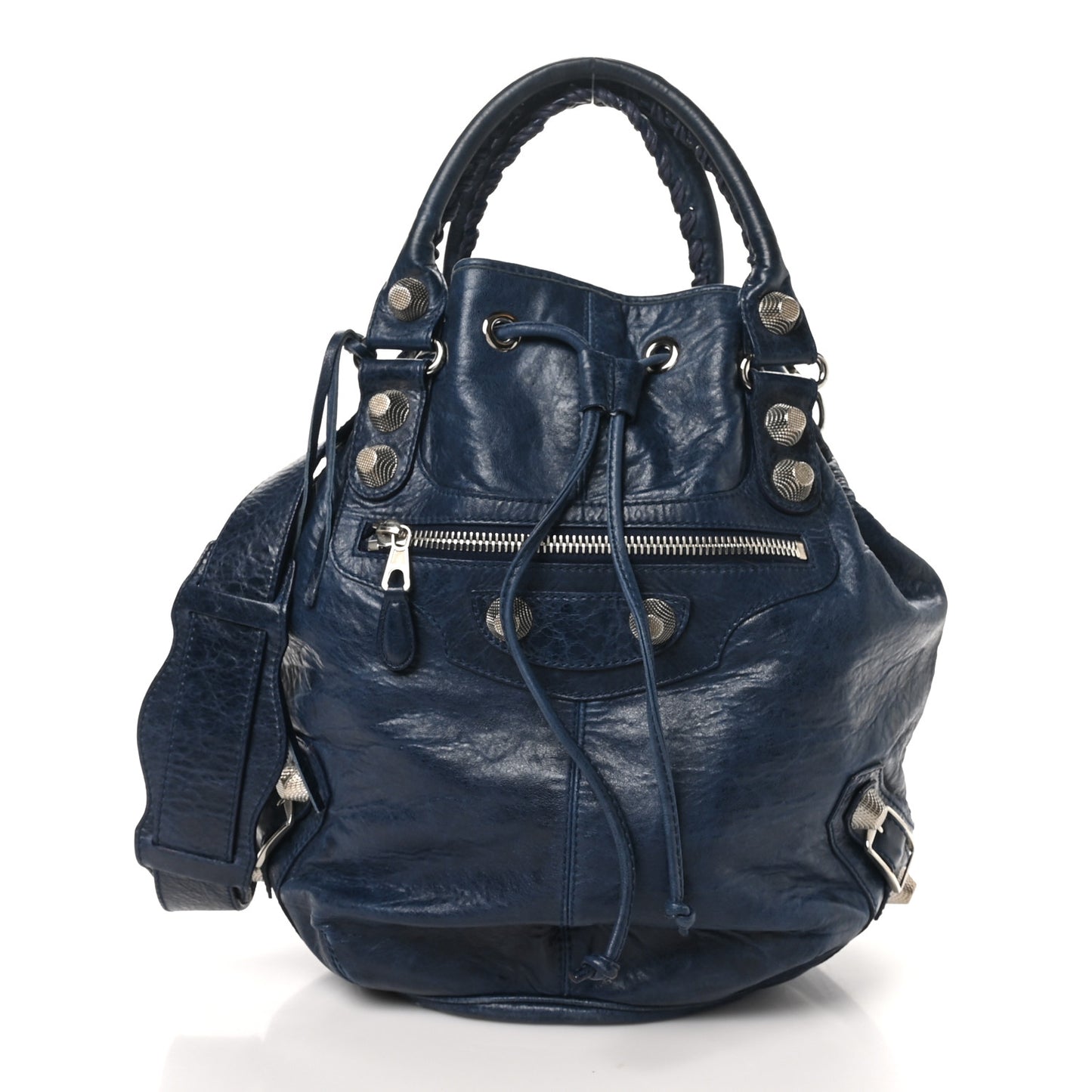 Agneau Giant 21 Silver Hardware Pompon Marine