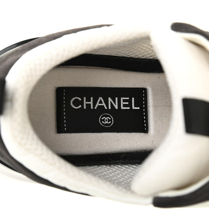 Chanel Nylon Suede Calfskin CC Sneakers 39 White Dark Grey 6 of 12