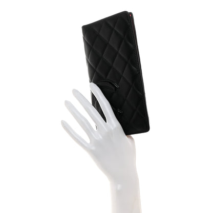 Chanel Calfskin Quilted Cambon Yen Wallet Black 2 of 8