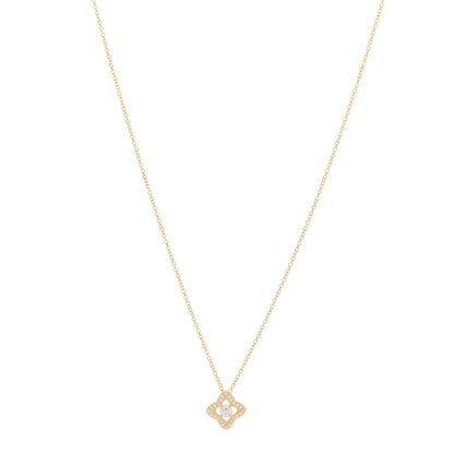 David Yurman 18K Yellow Gold Diamond Venetian Quatrefoil Pendant Necklace 1 of 5