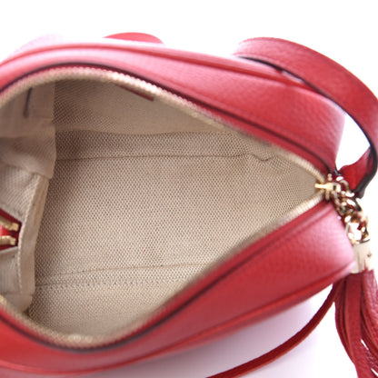 Gucci Pebbled Calfskin Small Soho Disco Bag Tabasco Red 5 of 9