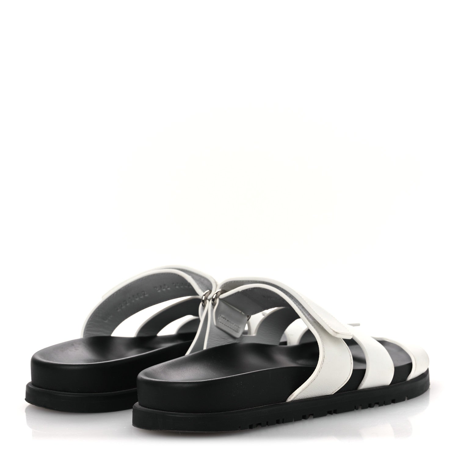 Hermes Calfskin Womens Chypre Sandals 36.5 White 5 of 13