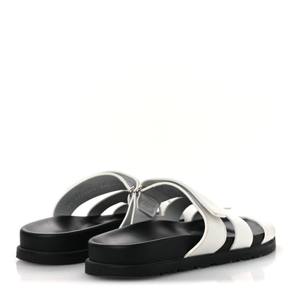 Hermes Calfskin Womens Chypre Sandals 36.5 White 5 of 13