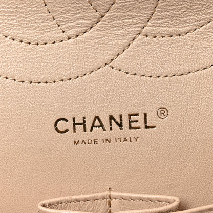 Chanel Pearly Caviar Quilted Jumbo Double Flap Beige 6 of 10