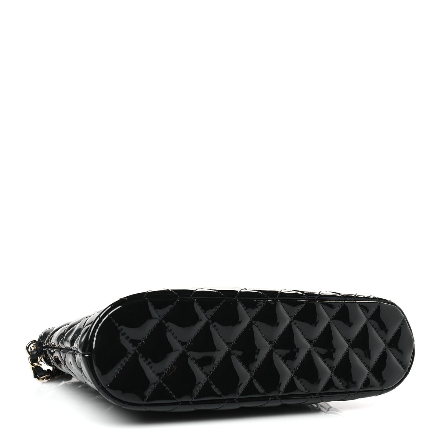 Patent Quilted Shiny Coco Small Shopping Bag Black