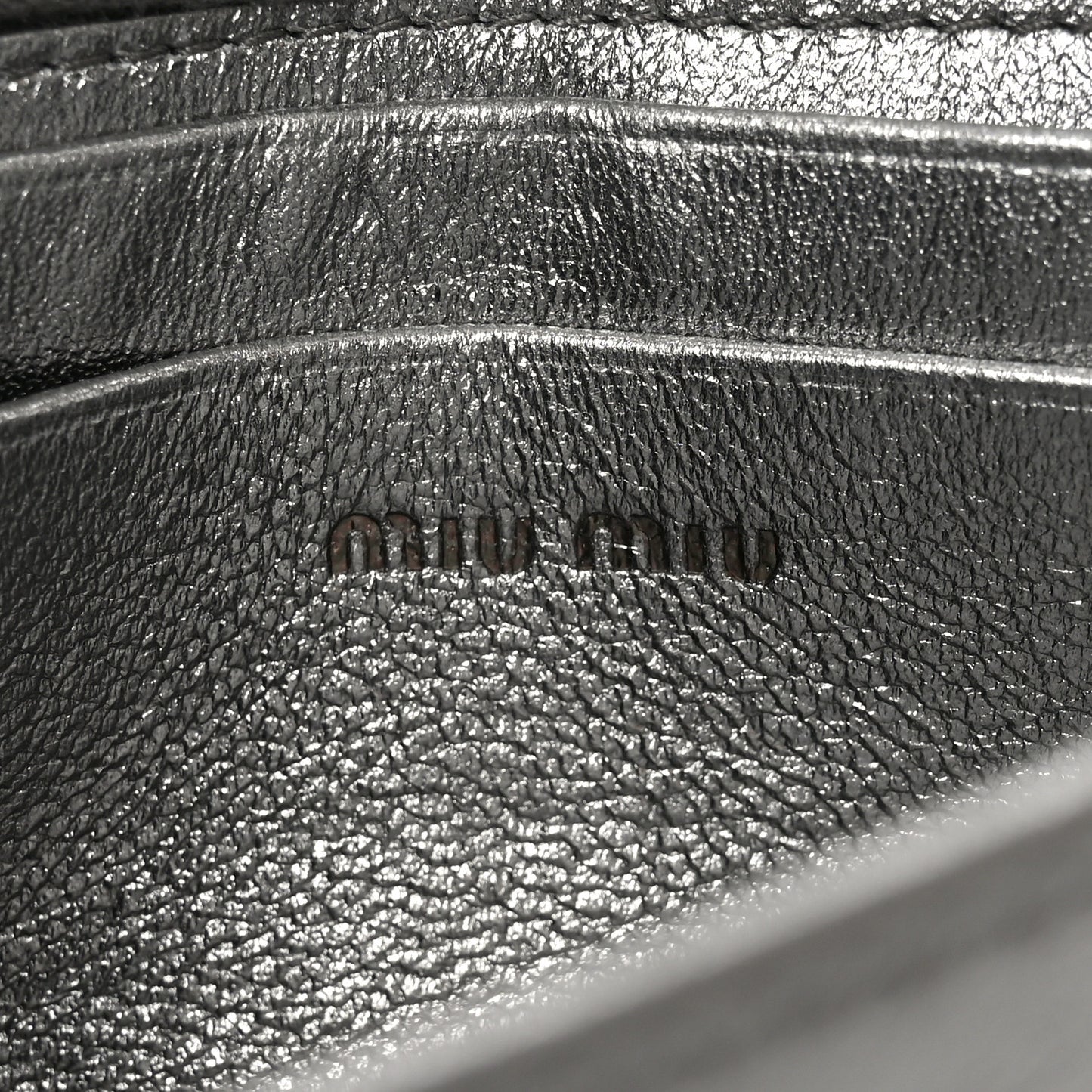Metallic Nappa Matelasse Chain Crossbody Silver