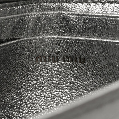 Miu Miu Metallic Nappa Matelasse Chain Crossbody Silver 6 of 9