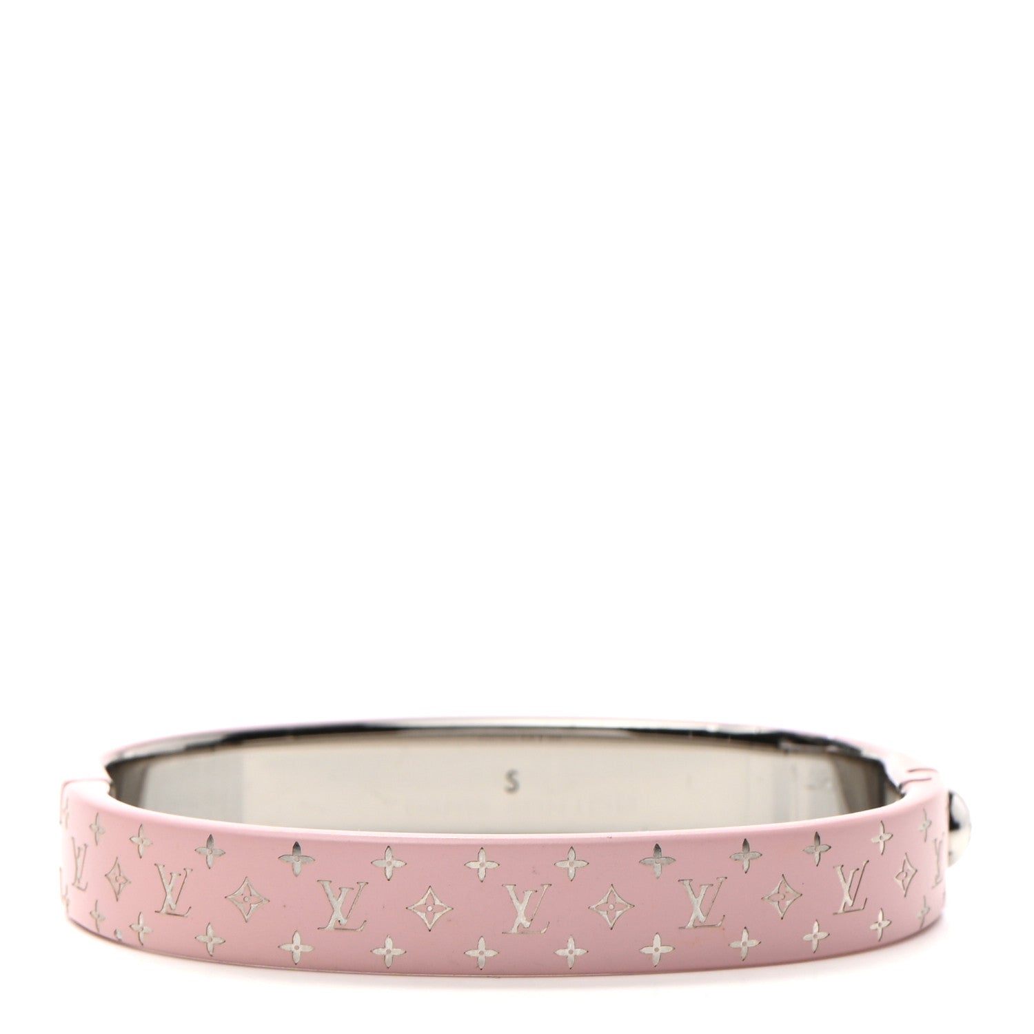 Louis Vuitton Monogram Nanogram Cuff S Pink Silver 3 of 5
