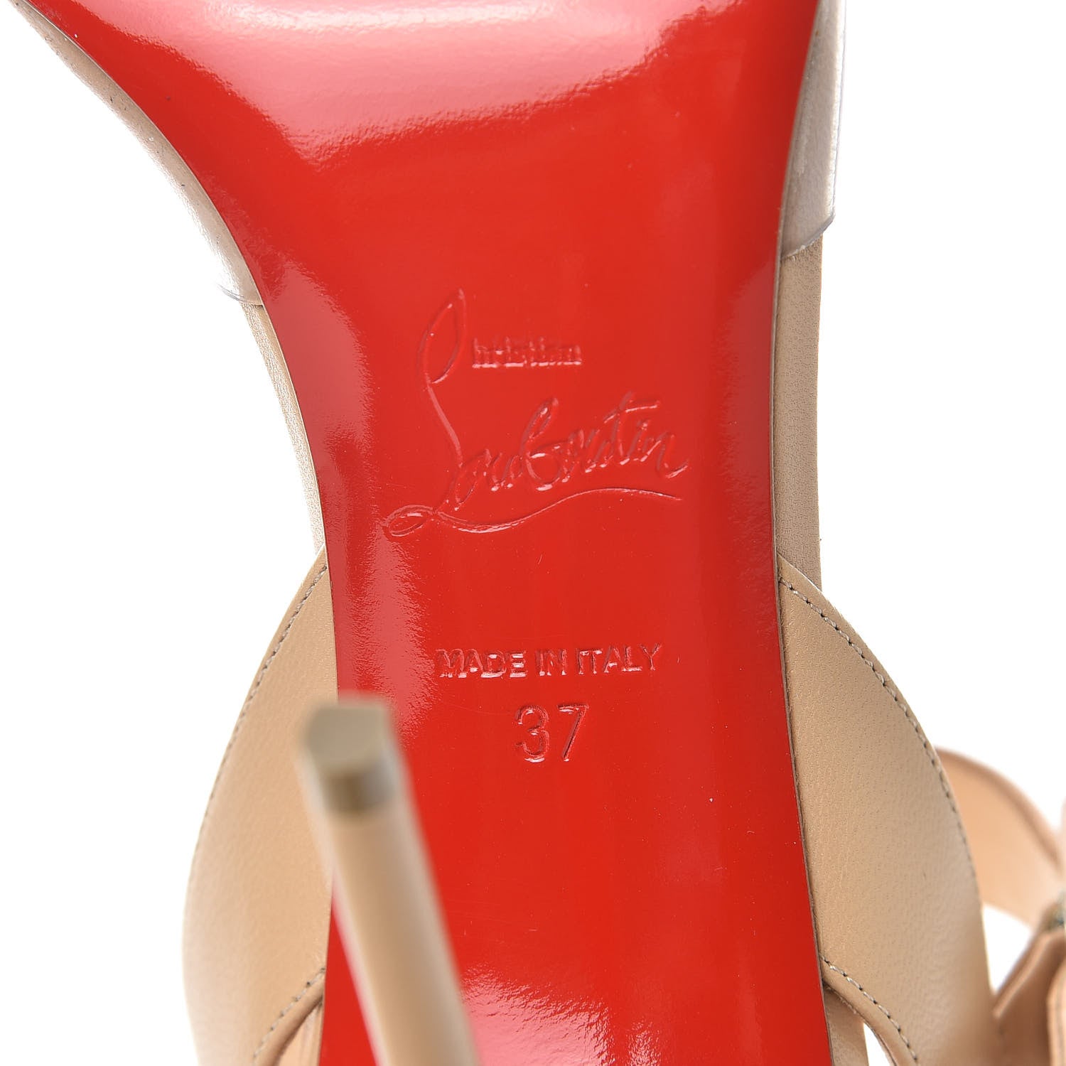 Christian Louboutin Kid PVC Multimiss 100 Pumps 37 Nude 7 of 9