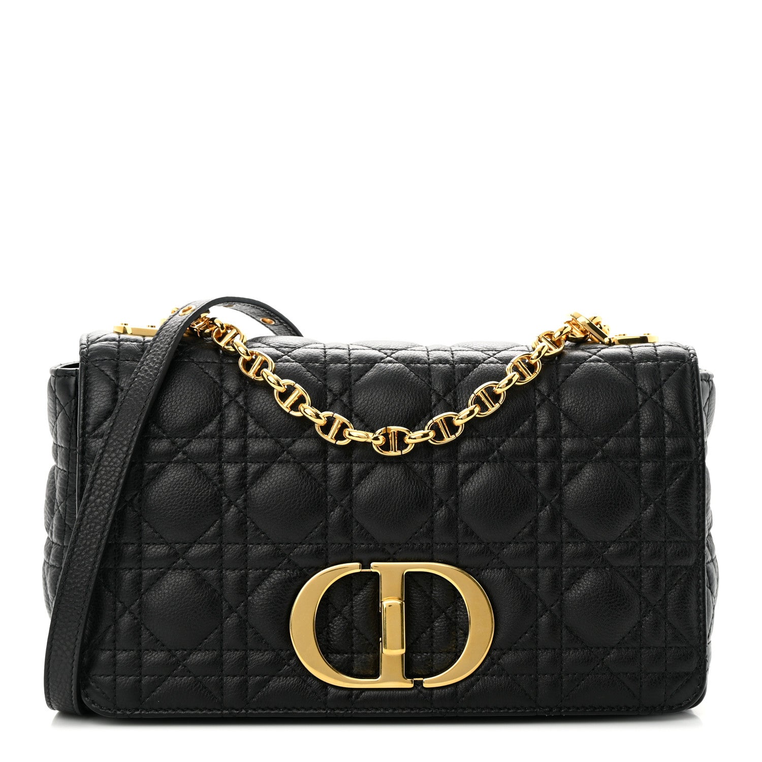 Christian Dior Calfskin Cannage Medium Caro Bag Black 1 of 12