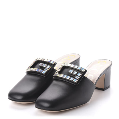 Gucci Malaga Kid Crystal Square G Madelyn Mules 39 Black 3 of 9