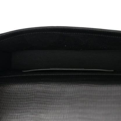 Saint Laurent Calfskin Lizard Embossed Classic Monogram Tassel Clutch Black 5 of 6