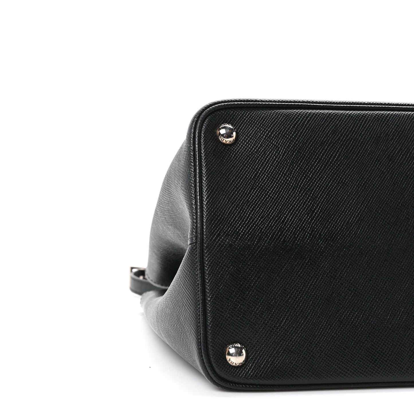 Saffiano Cuir Large Double Bag Black Fuoco