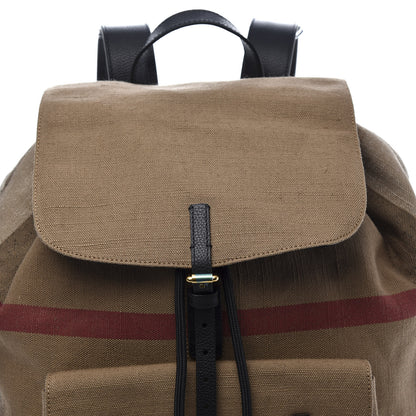 Burberry Canvas Mega Check Brookdale Backpack Black 8 of 8