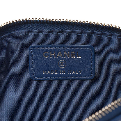 Chanel Caviar Quilted Classic Flat Wallet Pouch Blue 6 of 8