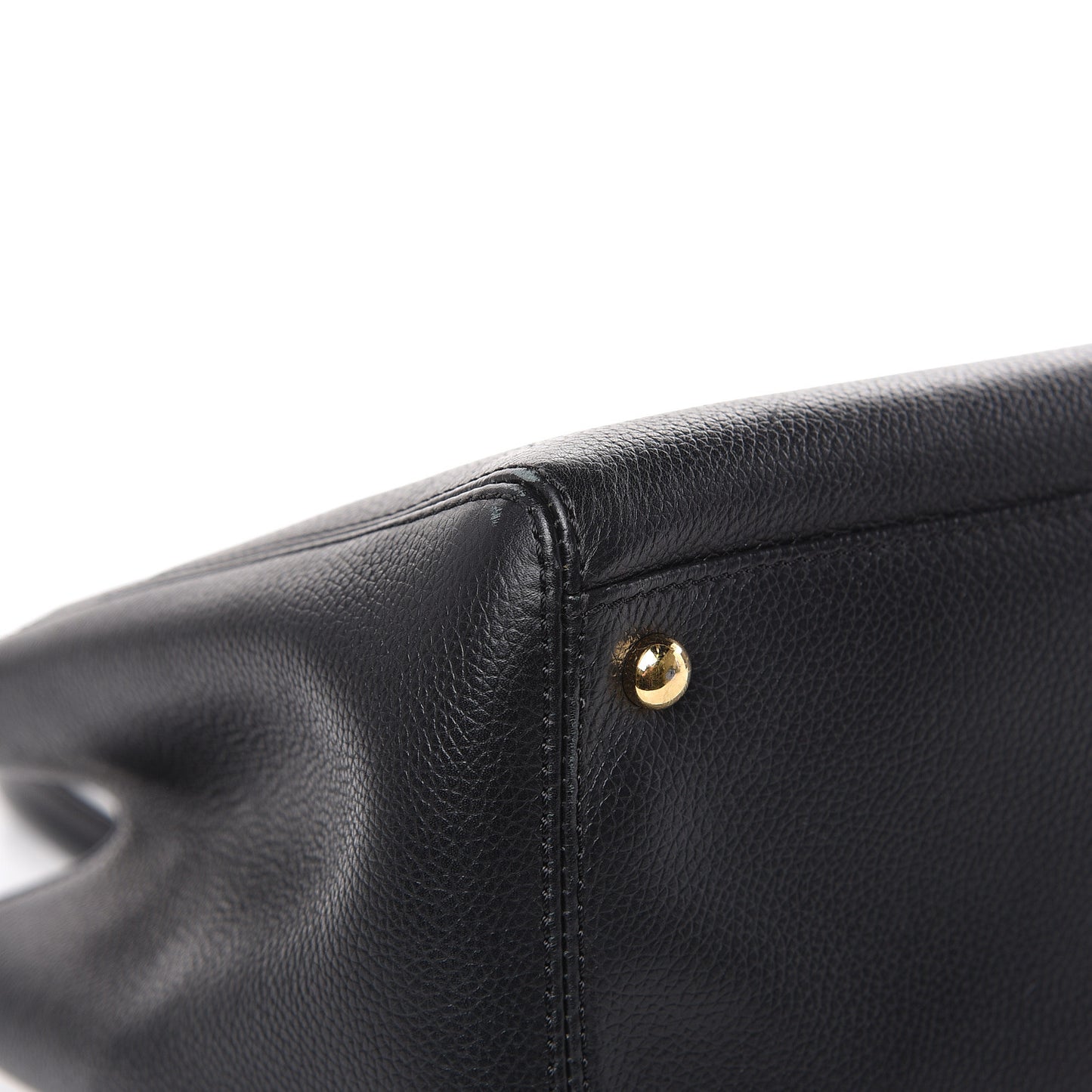 Calfskin Small Cerf Executive Shopper Tote Black