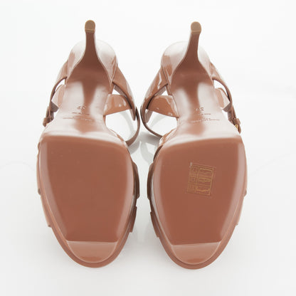 Saint Laurent Patent Tribute 75 Platform Sandals 38 Light Clay 5 of 7
