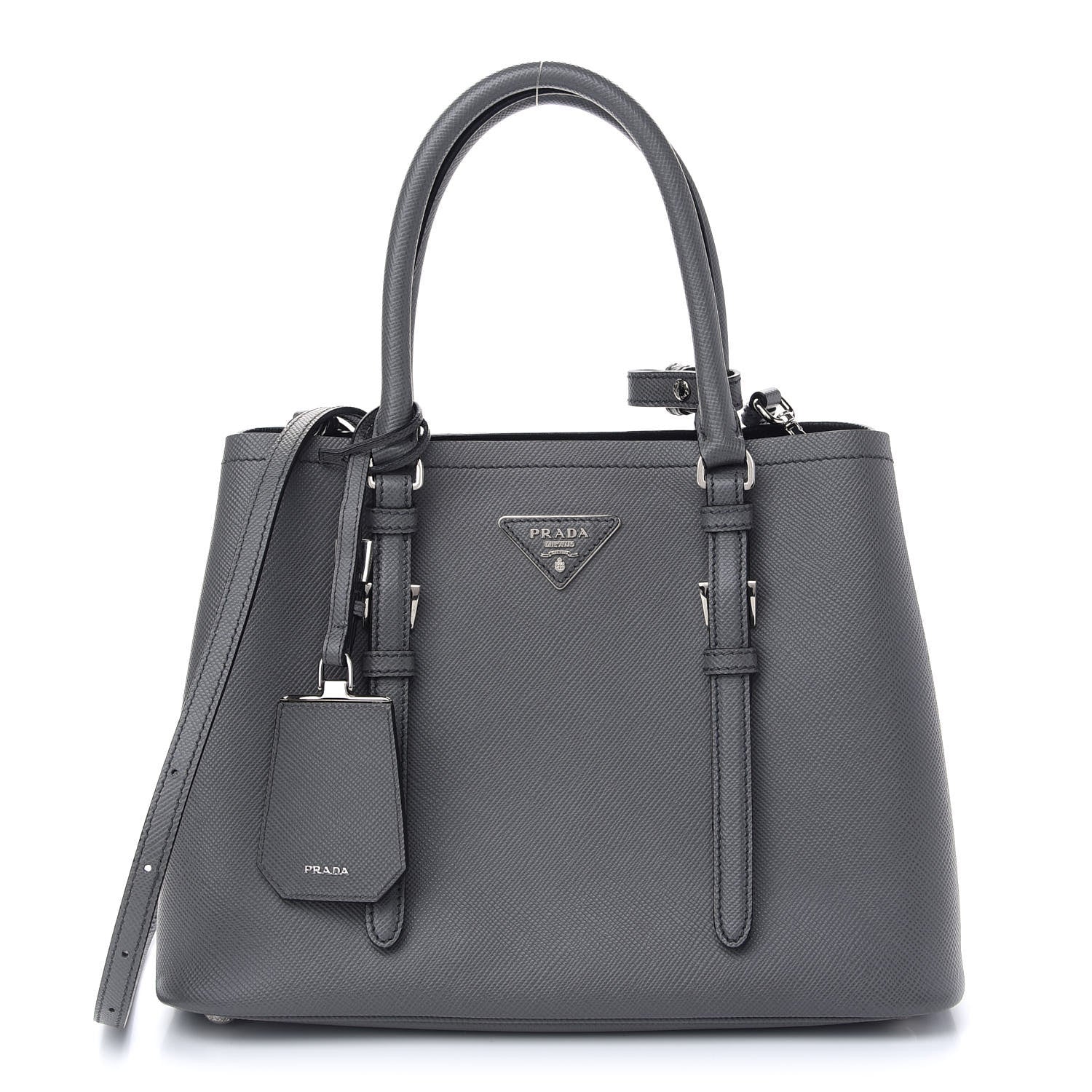 Prada Saffiano Cuir Small Double Handle Tote Marmo 1 of 8