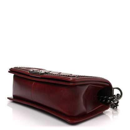 Chanel Goatskin Quilted Medium Boy Handle Flap Burgundy 7 of 7