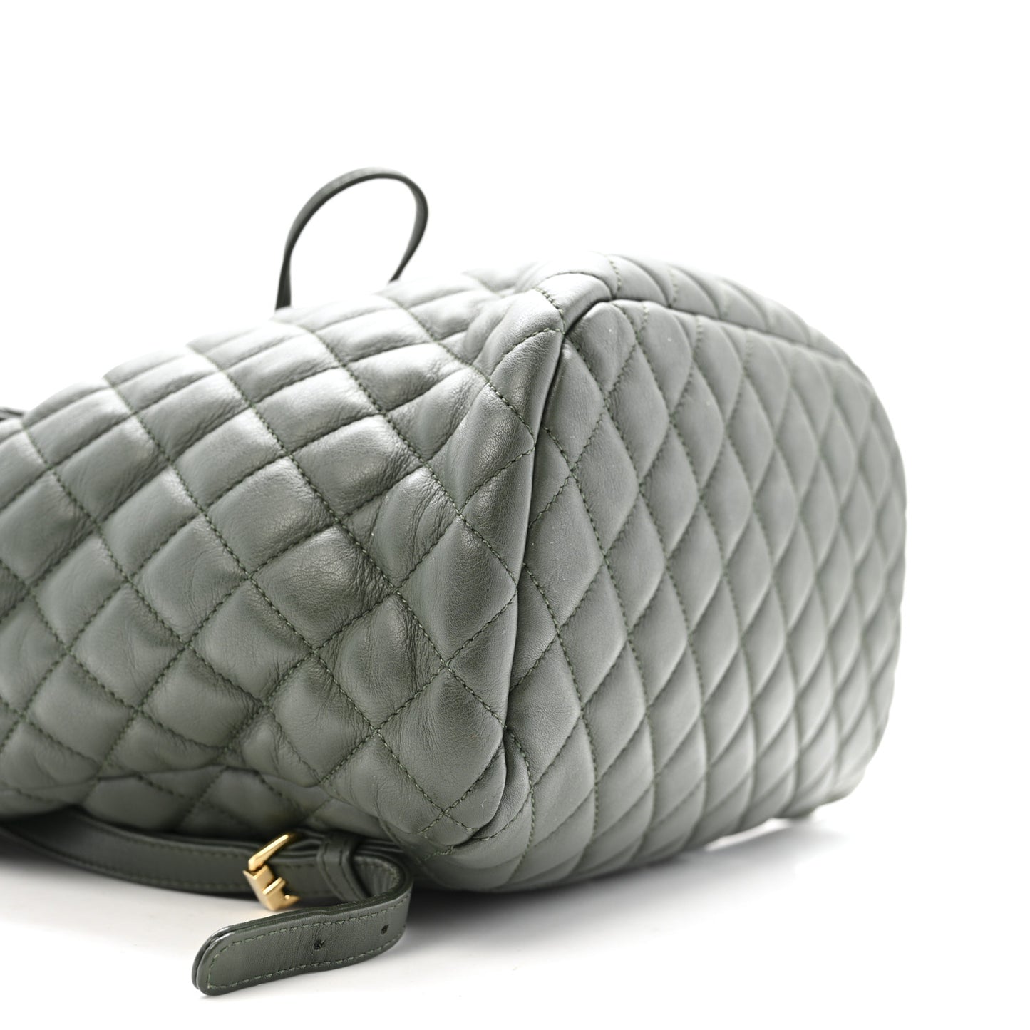 Lambskin Quilted Large Urban Spirit Backpack Dark Green