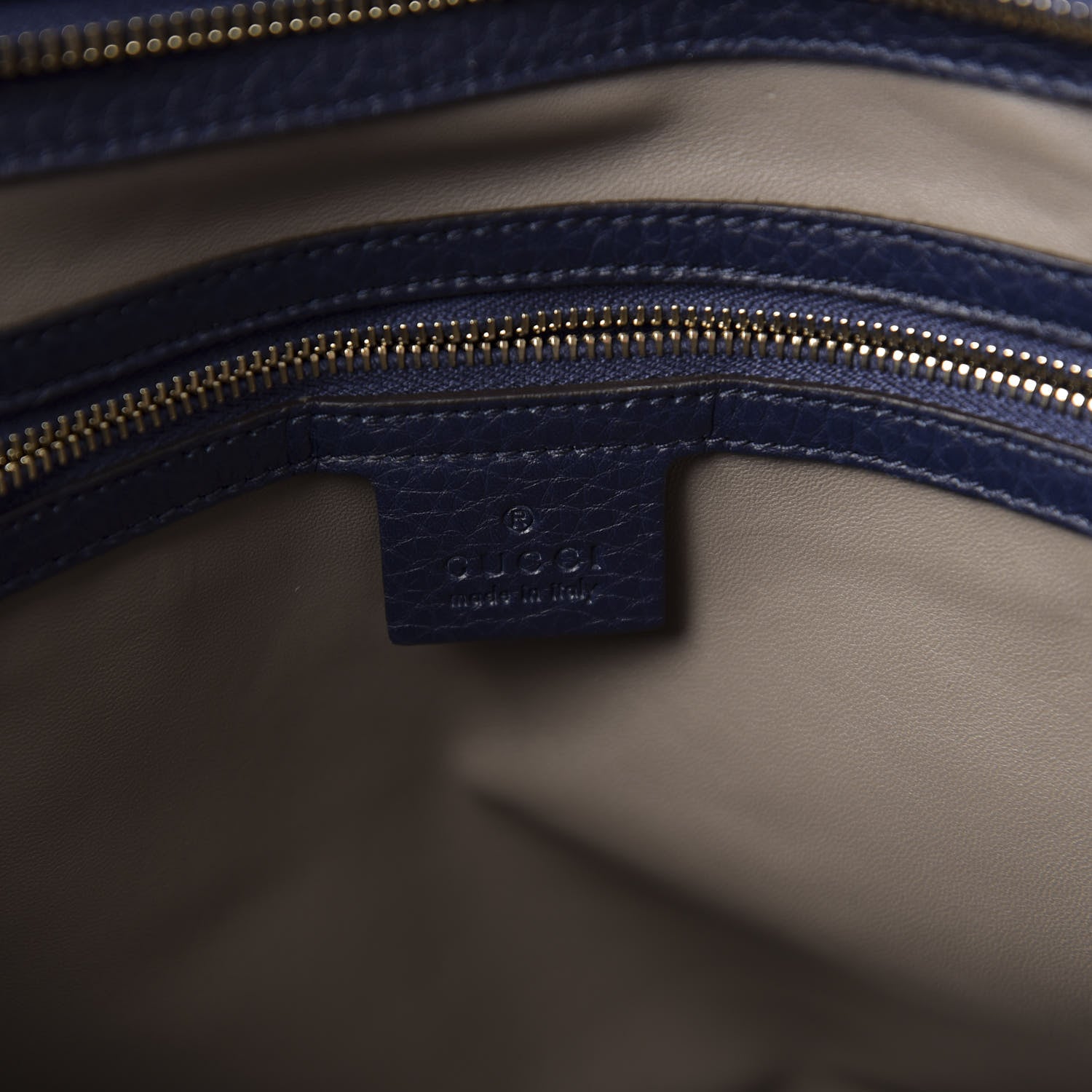 Gucci Pebbled Calfskin Large Lady Tassel Top Handle Bag Dark Blue 6 of 11
