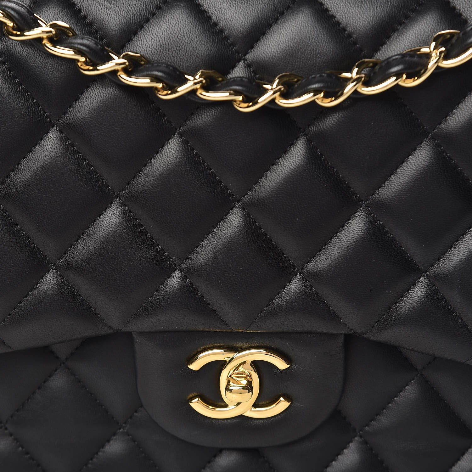 Chanel Lambskin Quilted Jumbo Double Flap Black 10 of 14