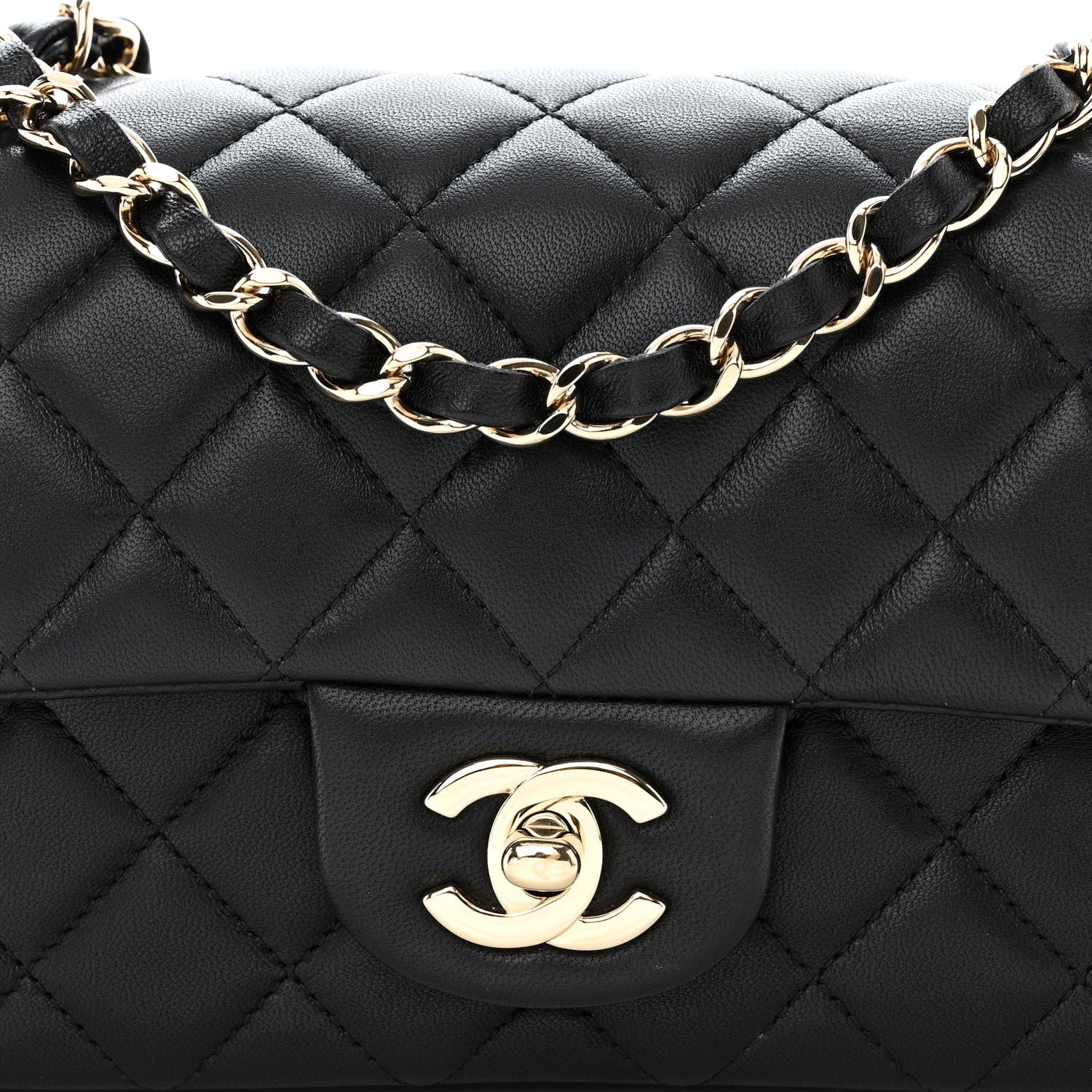 Chanel Lambskin Quilted Mini Rectangular Flap Black 8 of 13
