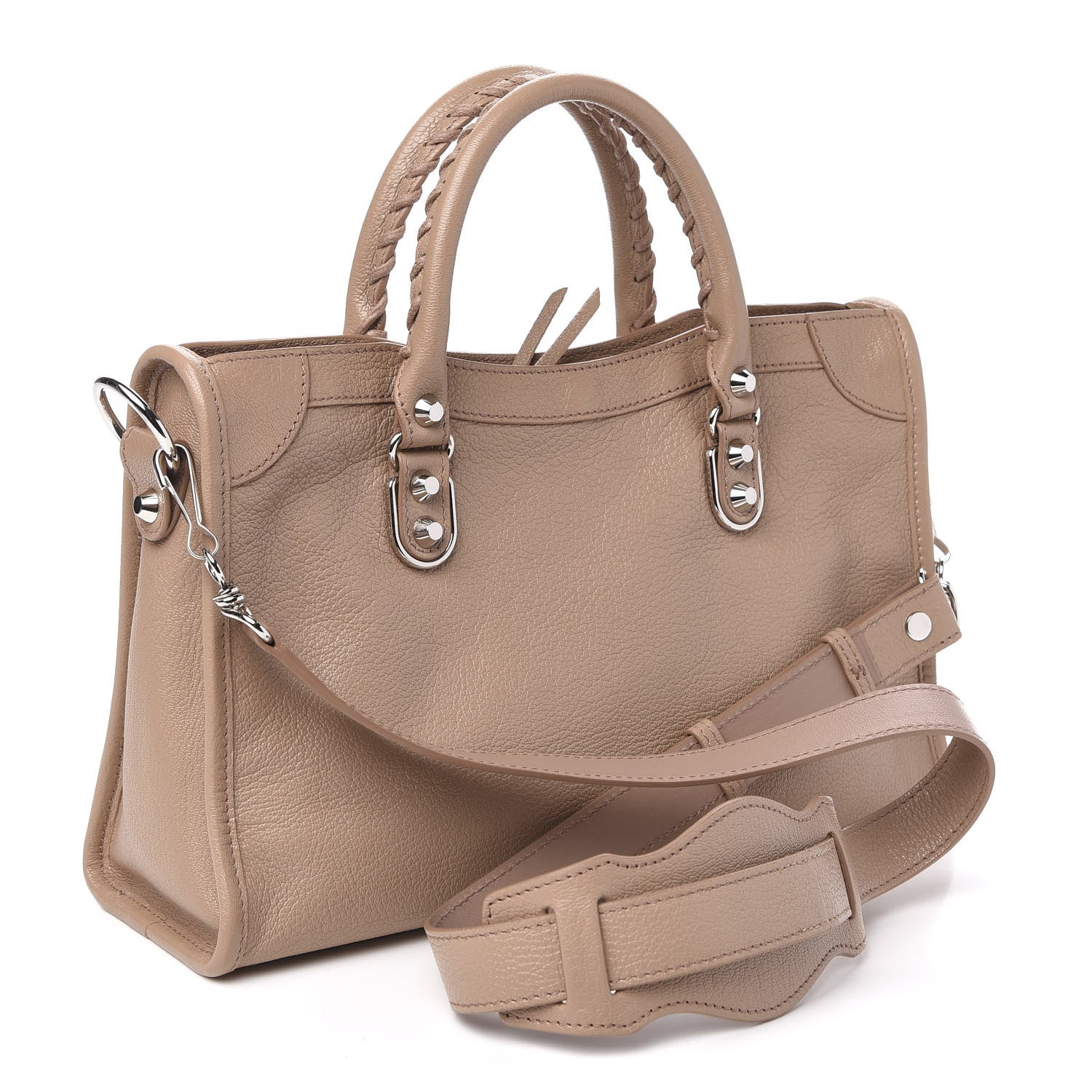 Balenciaga Shiny Goatskin Silver Metallic Edge Hardware S City Rose Des Sables 3 of 10