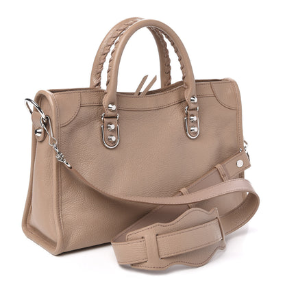 Balenciaga Shiny Goatskin Silver Metallic Edge Hardware S City Rose Des Sables 3 of 10