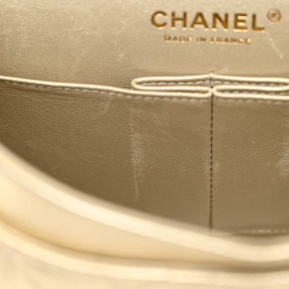 Chanel Metallic Lambskin Quilted Medium Double Flap Gold 11 of 13