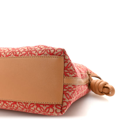Loewe Jacquard Anagram Calfskin Mini Flamenco Knot Clutch Red Warm Desert 9 of 9