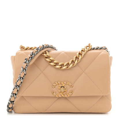 Chanel Lambskin Quilted Medium Chanel 19 Flap Beige 1 of 11