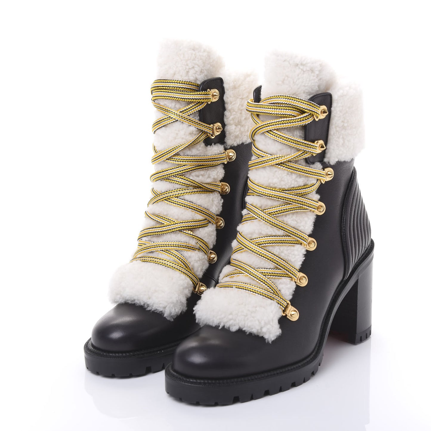 Calfskin Shearling Yetita 70 Hiker Booties 38 Black