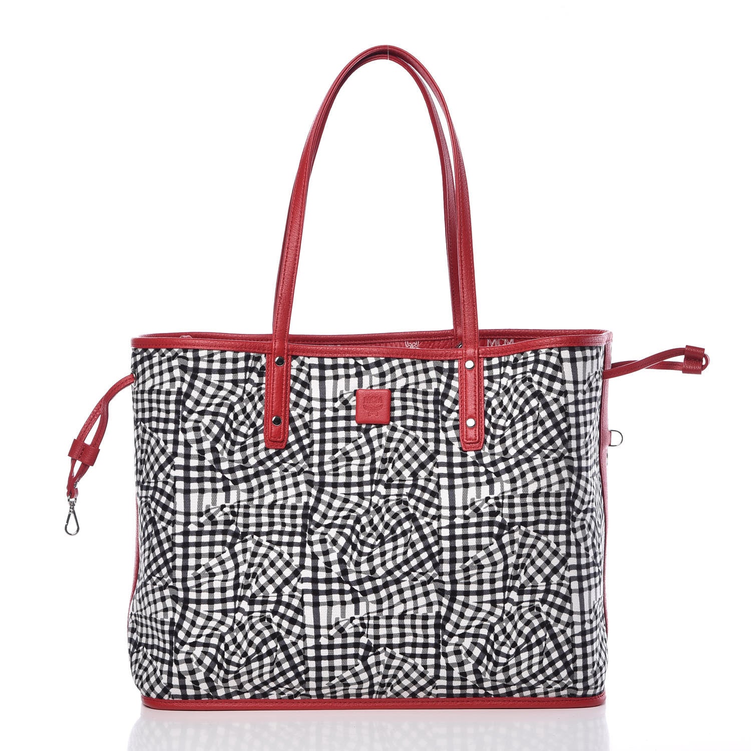 MCM Visetos Medium Liz Reversible Shopper Tote Ruby Red 4 of 11