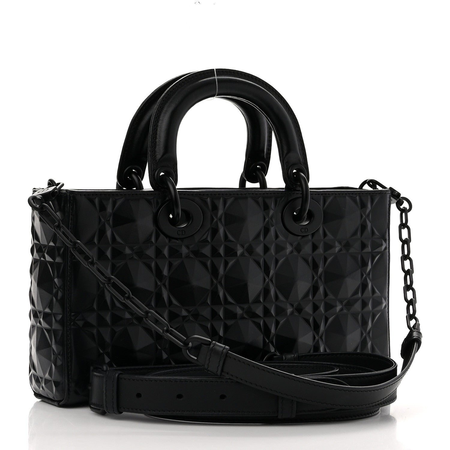Christian Dior Calfskin Cannage Diamond Medium Lady D-Joy Black 3 of 10