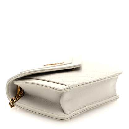 Saint Laurent Lambskin Quilted Monogram Micro Gaby Crossbody Bag Crema Soft 4 of 9