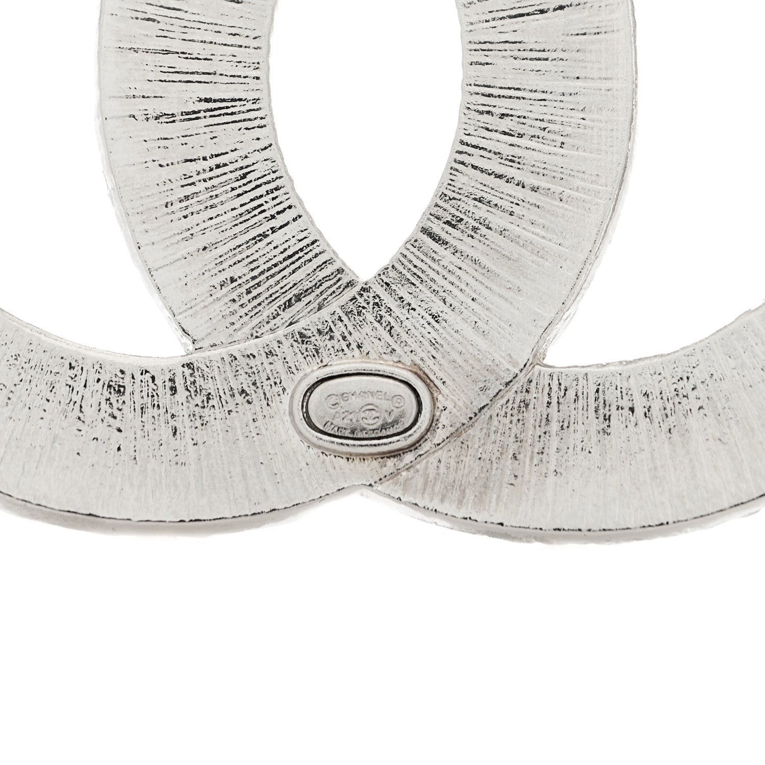 Chanel Baguette Crystal CC Brooch Silver 4 of 5