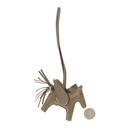 Hermes Milo Lambskin Grigri Rodeo Pegase Horse Bag Charm PM Etoupe 2 of 5