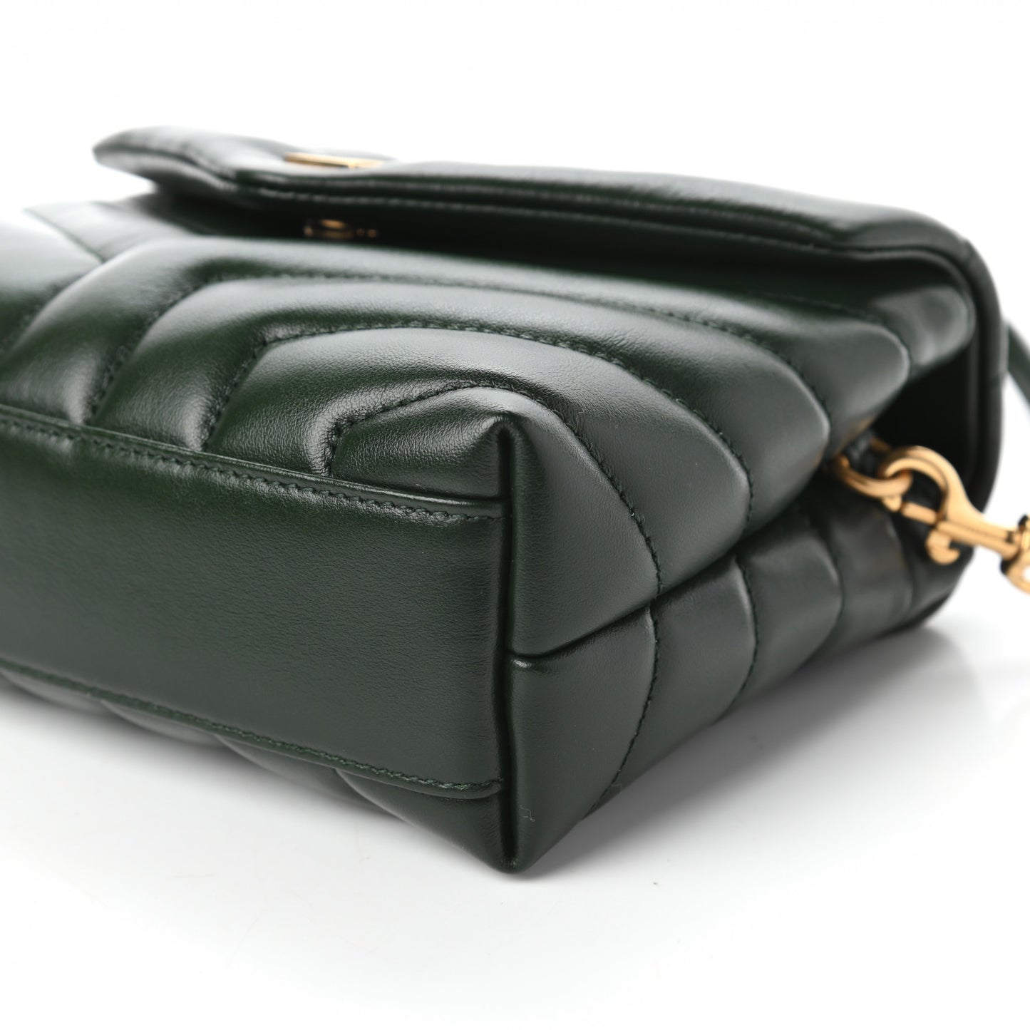 Calfskin Y Quilted Monogram Toy Loulou Crossbody Bag Deep Green