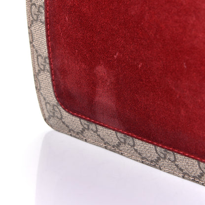 Gucci GG Supreme Monogram Suede Cudu Medium Dionysus Shoulder Bag Beige Ebony Vulcanic Red 7 of 7