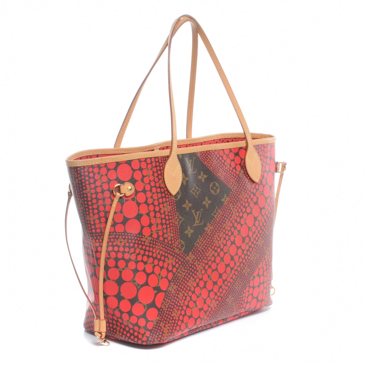 Monogram Kusama Waves Neverfull MM Red